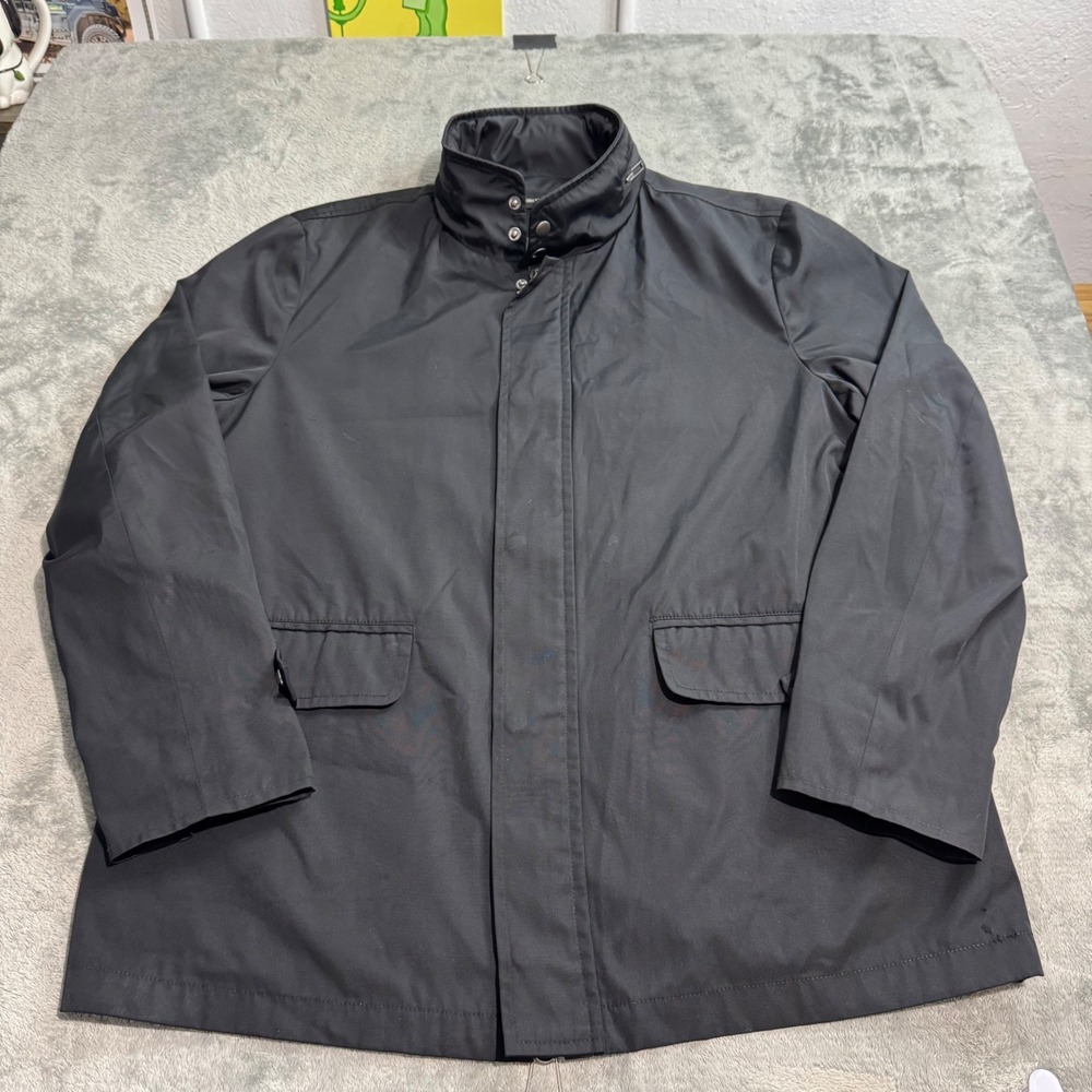 John Varvatos Star USA Mens Black Field Jacket Concealed Hood Size L RN117588